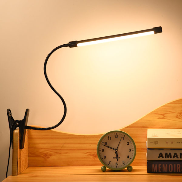 LED-klämbordslampa, USB-driven flexibel hopfällbar läslampa
