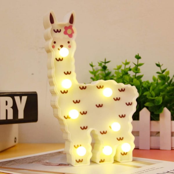 Lama Night Light Presenter för barn LED målade Alpaca Night Light,