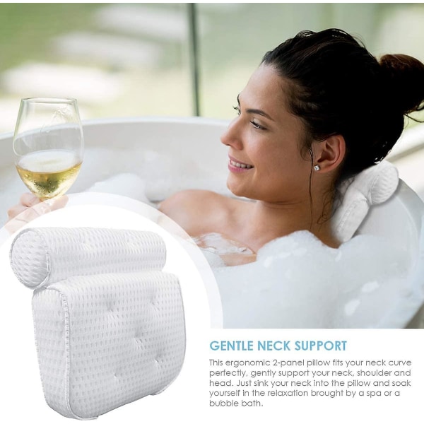 Bath Pillow For Tub Luxury 4d Air Mesh Spa Tub Pillow Non Slip Su