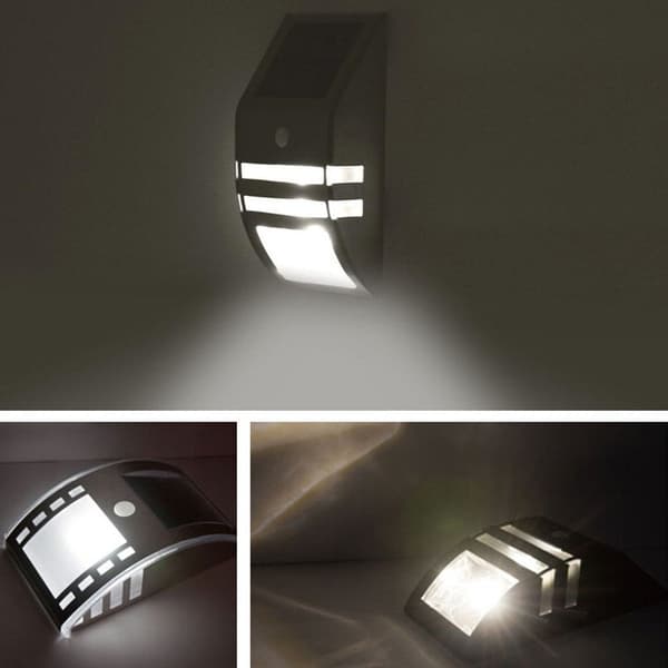 2-pack solcellsensor staketljus, 2 LED solcells rostfritt staketljus