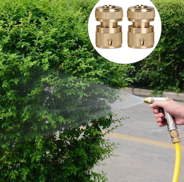 6 st mässings slangkoppling, snabbkoppling för trädgårdsslang, slangkoppling