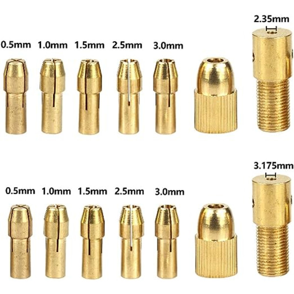14 st 0,5-3 mm Liten elektrisk borrchuck Mikro-Twist Spännchuck Chu