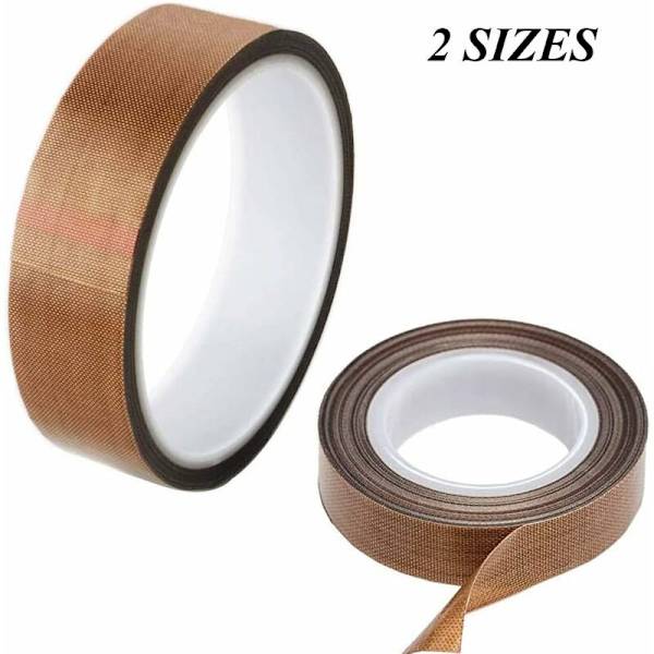 2 st högtemperaturtejp, teflontejp, 2 storlekar 0,13 mm tjock