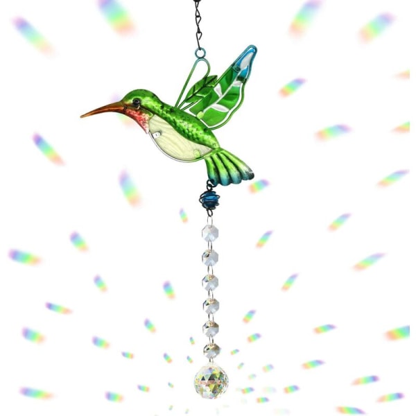 Crystal Suncatcher Hummingbird hængende vedhæng Rainbow Prism Chan