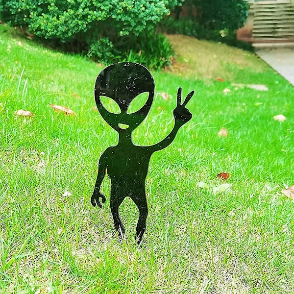 Trädgårdsdekoration, Alien Silhouette Trädgårdsdekoration Utomhus Gräsmatta Prydnader Applicera Utomhus Trädgård Gräsmatta