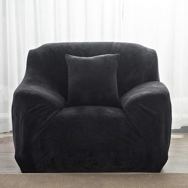 Stretchig sofföverdrag, 1-delad sammetsstretchig sofföverdrag, 1-sits sofföverdrag