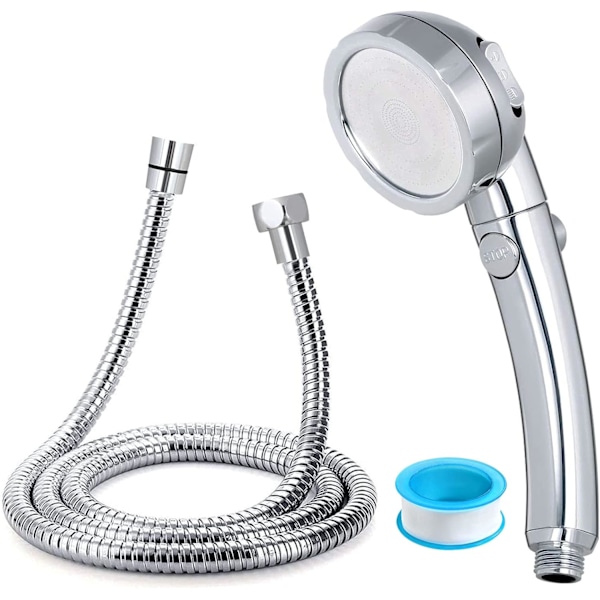 Universal Shower Head, 3 Modes Bathroom Shower Hand Shower + Flexible Showe