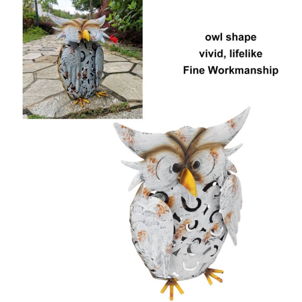 Owl Shaped IP55 Waterproof Iron Decorative Solar Light for Garden