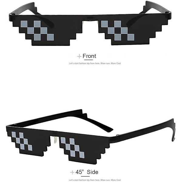 [3-pack] Solglasögon, Herr Dam Glas 8 Bit Pixel Mosaik Glasögon Ph