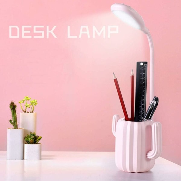 LED Table Lamp Creative Cactus Eye Dimmer Lamp with Plant Case De