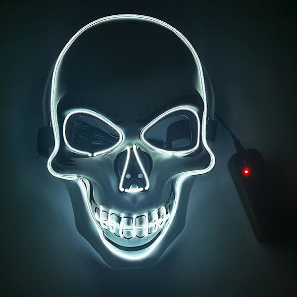 Mask Led Light Up Mask Halloween Ansiktsmasker, läskiga masker med 3 L