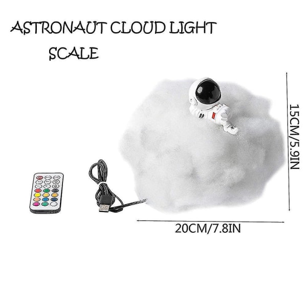 Astronautlampa Julljus Molnrumsdekor Rainbow USB Närma