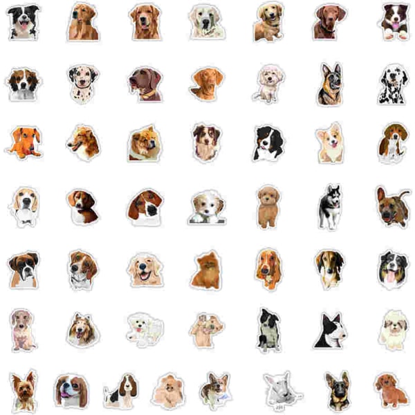 Cute Cartoon Dog Stickers for Girl Water Bottle, 50pcs Waterproof