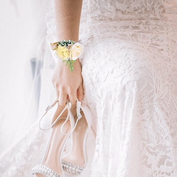2 st bröllopshandledskorsage handledskorsage blad bal corsage handledsblommor H