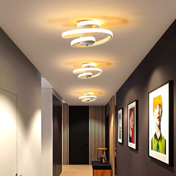 Moderne LED-loftslamper, 18w Kreativ Spiral Loftslampe, Varm
