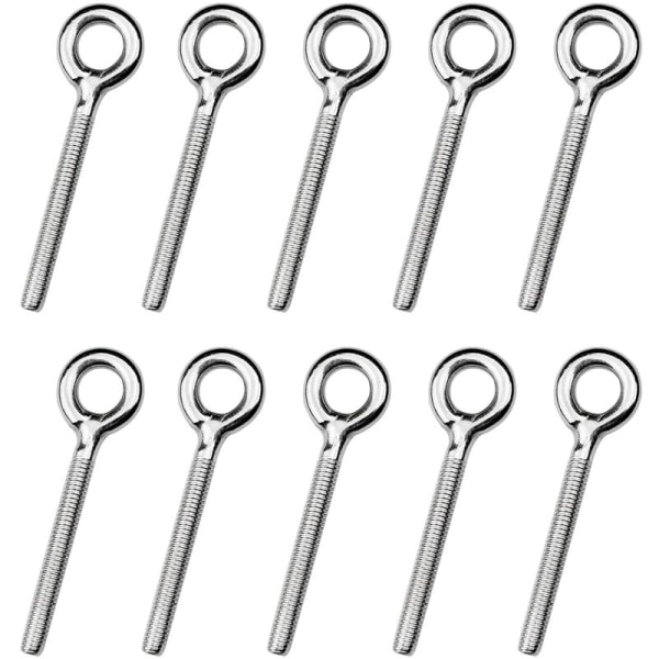 10-pack M6 ögleskruvar ringbultar svetsade ringbultar öglebult