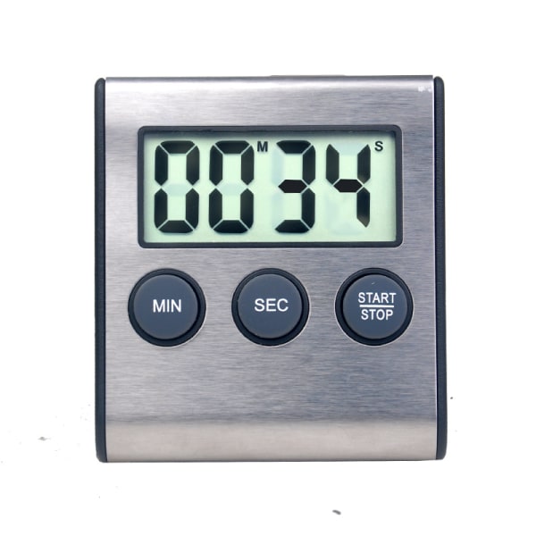 Mini digital timer, 24-timmarsformat, nedräkning och stoppur, för