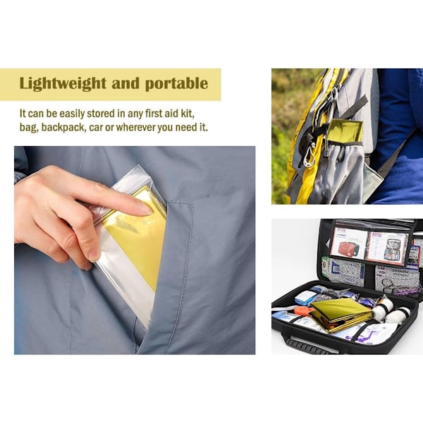 Camping Emergency Blankets, 4 st Nödfiltar för Överlevnadsfilt, Em