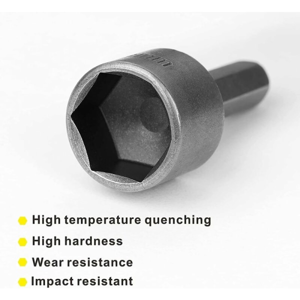 Sæt med 9 stikdåser 5-13 mm - 1/4\" sekskantet adapterdåse - Til co