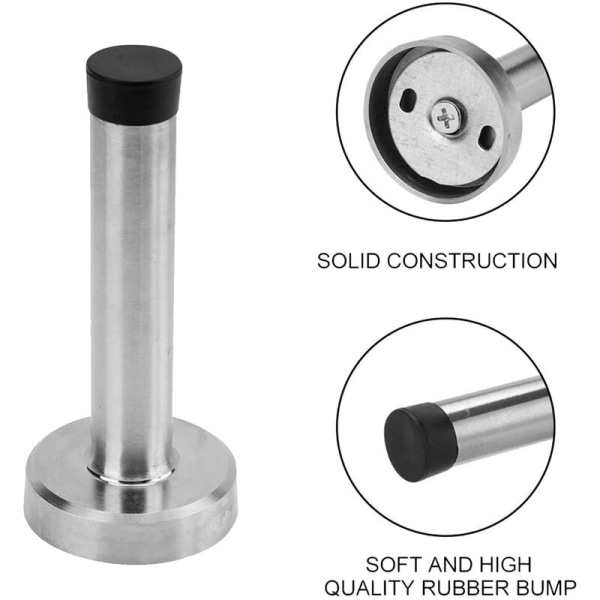 Stainless Steel Wall Door Stopper Door Stopper with Rubber Buffer