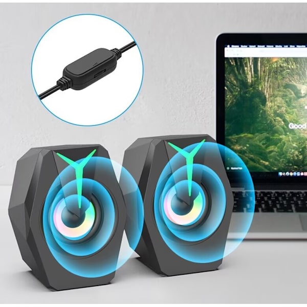 Datorhögtalare USB-driven multimedia liten skrivbordshögtalare med andningsljus