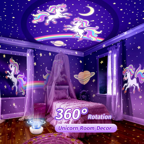 Baby Night Light Star Sky-projektor, Bluetooth Musical og Lumino