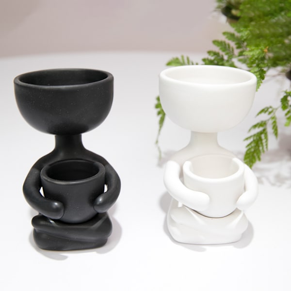 Humanoid keramisk blomkruka kreativt hantverksornament Succulent