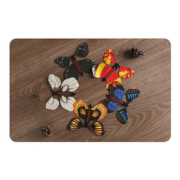 Magisk uppfällbar flygande stor överraskningsgåva fjäril i boken gummibanddriven magisk älva flygande, leksak stor överraskningsgåva (5-pack)