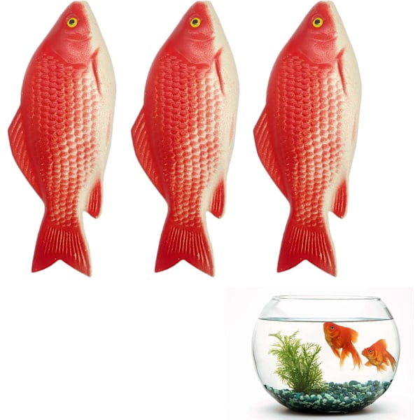 3pcs Artificial Floating Goldfish Plastic Fish Small Fake Red Artificial Fl