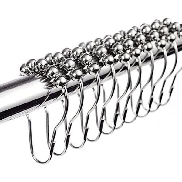 Set med 12 gardinringar 12 enkla krokar, 70 x 37 mm