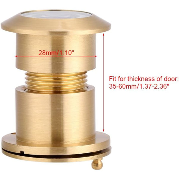 28mm Dörrkikare med Bred Synvinkel och Robust Sekretesskydd i Ren Koppar