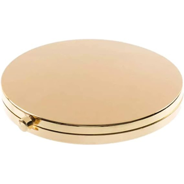 Förstorande kompakt spegel för handväskor, hopfällbar mini ficka dubbelsidig resemakeup spegel, perfekt för handväska, ficka guld
