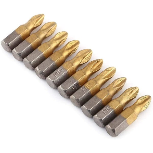 10pcs Magnetic Screwdriver Bit Set,1/4" Hex Shank 25mm Length,non