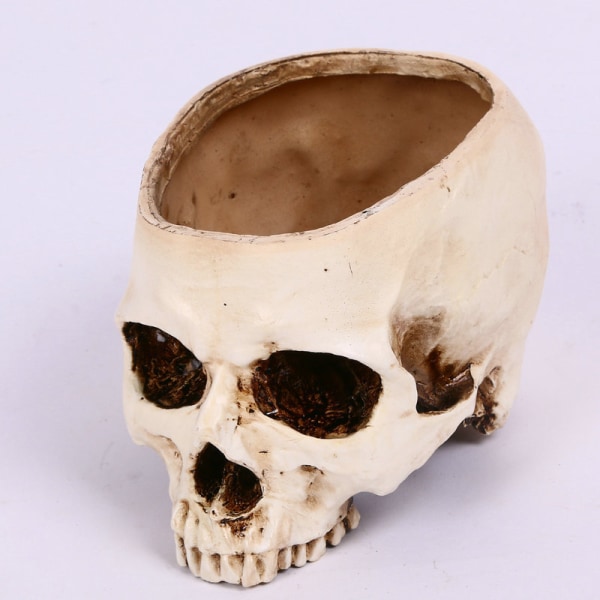 Halloween Hollow Scary Skull Plant Pot Dry Soot Resin Simulation