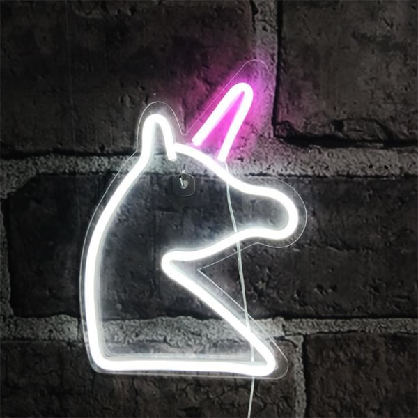 1pc LED Neonljusskylt Enhörning USB Nattljus Dekorativ skylt f