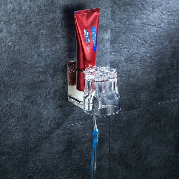 2-pack tandborste Väggmonterad självhäftande kopphållare i rostfritt stål  2d4a | Fyndiq
