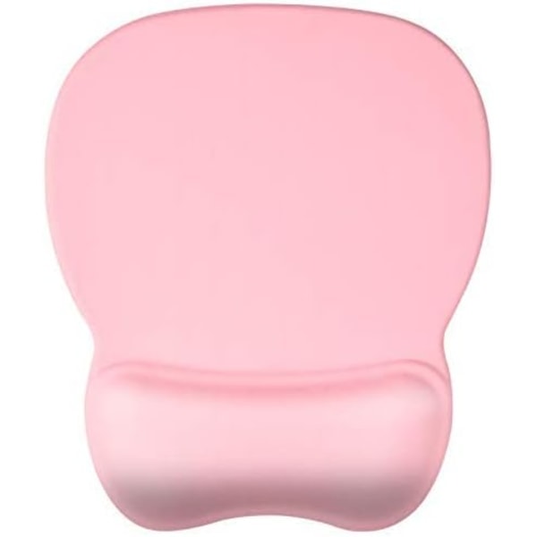 Ergonomic Mouse Pad with Gel Pad, Non-Slip Silicone Base, 4mm - Pink