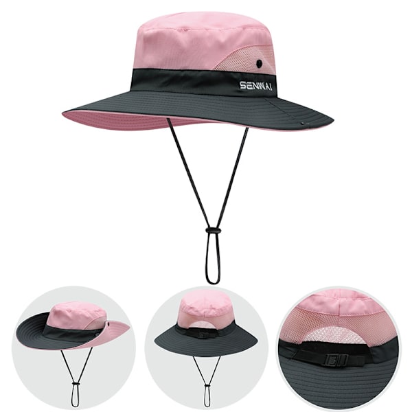 Dam hopfällbar hatt solhatt bred brätte UV-skydd mesh visirhatt