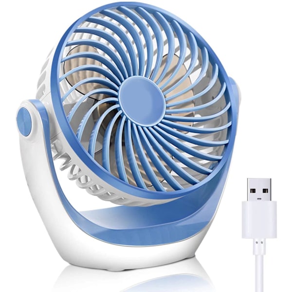 Desktop Fan with USB Desktop Fan, Powerful Airflow, Quiet Operation, 360 °