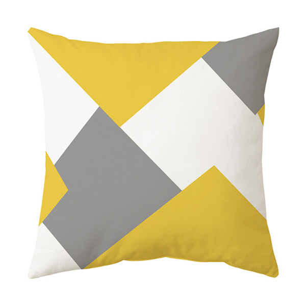 Kuddfodral Geometriskt tryck Gult 45x45cm 4st