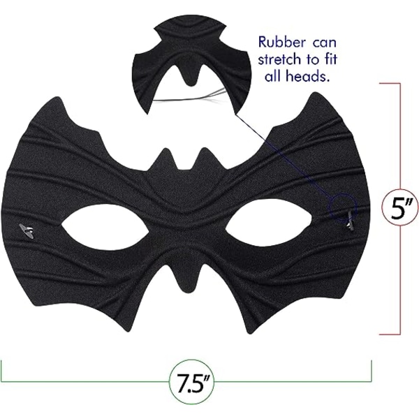 Skeleteen Bat Eye Mask Costume - Superhjälte Svart Bat Mask Klänning U