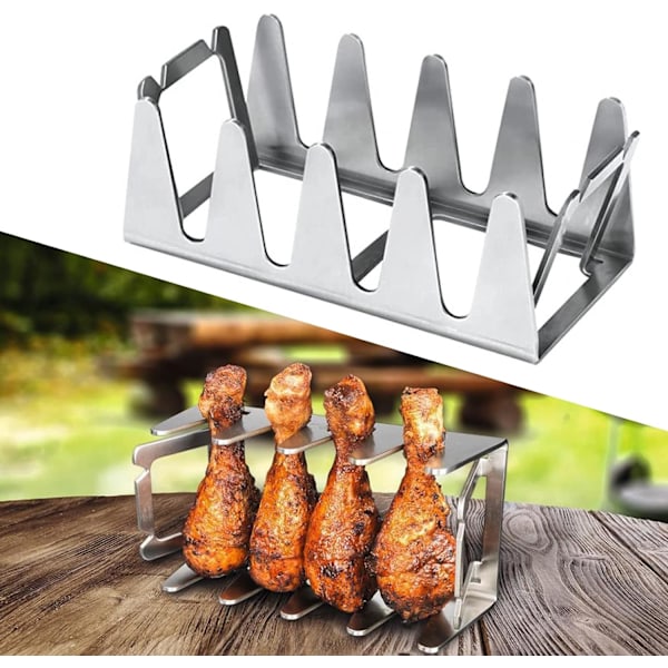4 spår Grillställ i rostfritt stål för rökare eller ugn, Mul