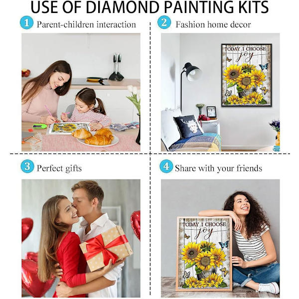 Solros Diamantmålning Kits för Vuxna