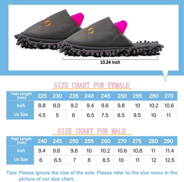 Varme mikrofiberslippers for gulv, støv, hårmoppe, tøfler, sko