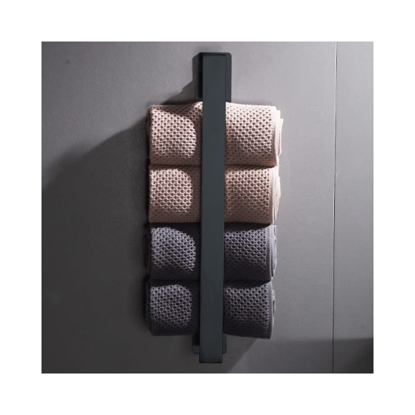Självhäftande handdukshållare för badrum (svart) 40*6*4,5 cm