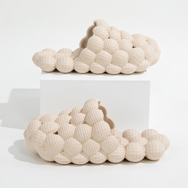 Dammassagetofflor, roliga litchi-bubblor unisex supermjuka sandaler herrars andningsbara strandtofflor, bad duschtofflor sovrum spa hussandaler 39-40