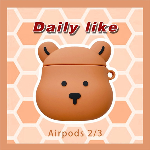 Cartoon Silikon Mjukt Fodral Kompatibelt med AirPods 2 och 1 - Söt