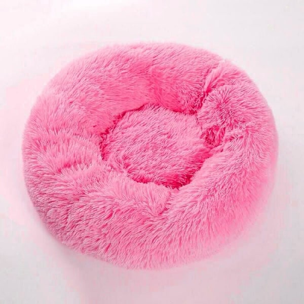 Rund mjuk fleece husdjursbädd filt sovande kattbädd rosa valpbädd
