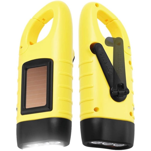 Hand Crank Solar Torch, Emergency Rechargeable Led Torch(1pcs)