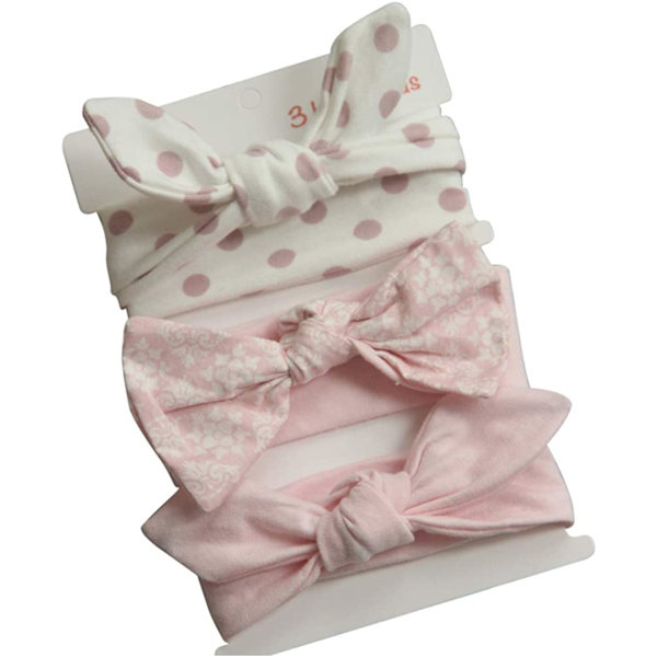 Baby Girl Mjuk bomull båge båge båge båge båge Solid elastiskt pannband